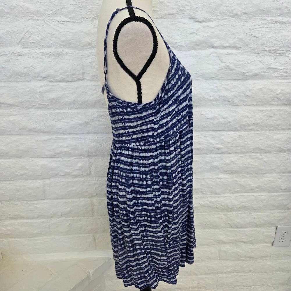 ROXY Dress Medium Blue White Sundress Cover Up Womens Mini Summer Short - Picture 6 of 10